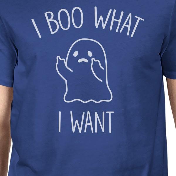 I Boo What I Want Ghost Mens Royal Blue Shirt