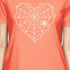 Heart Spider Web Womens Peach Shirt