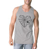 Heart Spider Web Mens Grey Tank Top