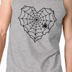 Heart Spider Web Mens Grey Tank Top