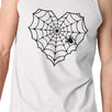 Heart Spider Web Mens White Tank Top