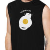 Meowgical Cat And Fried Egg Mens Black Muscle Top