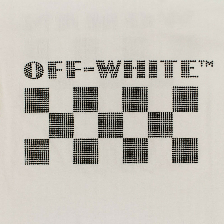 Cotton Checkerboard T-Shirt - White