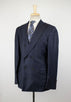 Plaid Wool Double Breasted Sport Coat - Blue