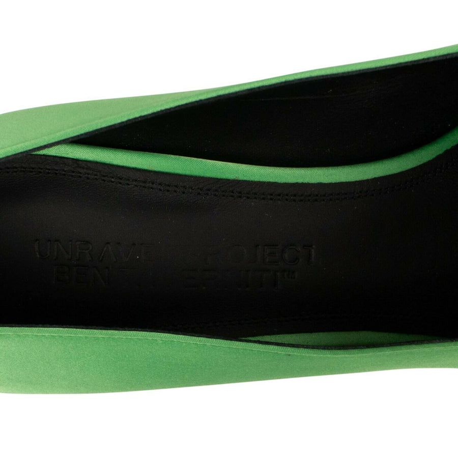 Satin 'Broken Heel' Heels - Green