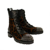 'TS Croc' Leopard Booties - Black