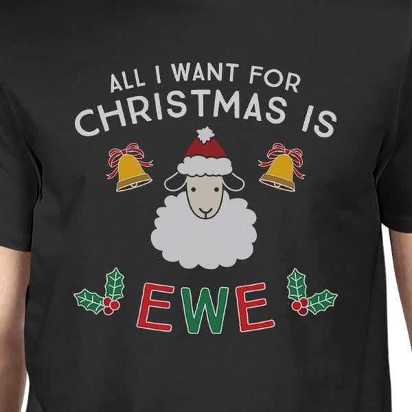 All I Want For Christmas Is Ewe Mens Black Shirt