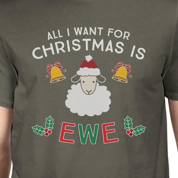 All I Want For Christmas Is Ewe Mens Dark Grey Shirt