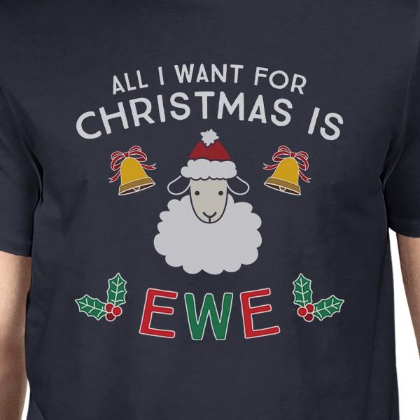 All I Want For Christmas Is Ewe Mens Navy Shirt