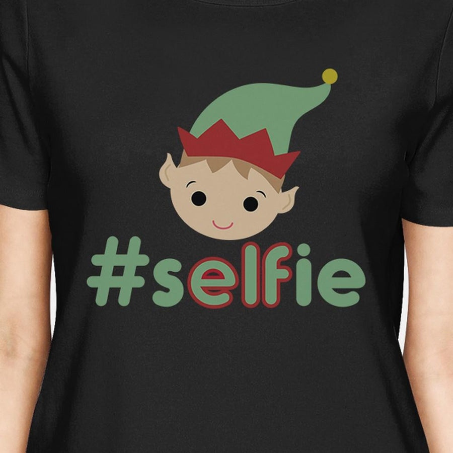 Hashtag Selfie Elf Womens Black Shirt