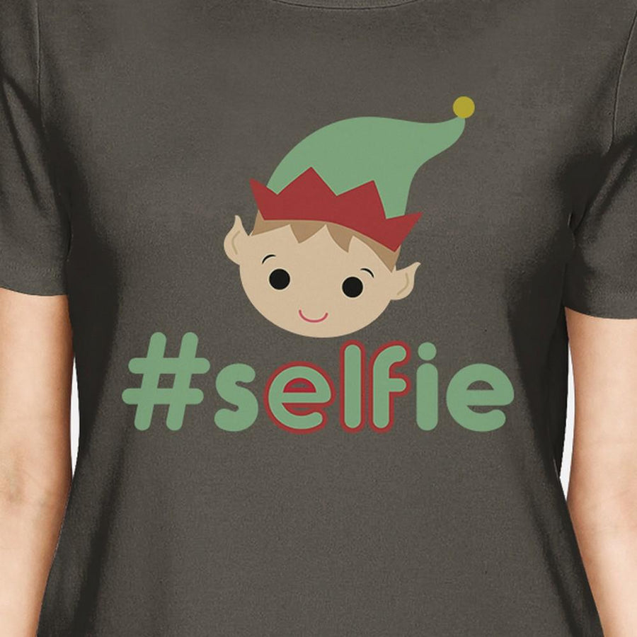 Hashtag Selfie Elf Womens Dark Grey Shirt