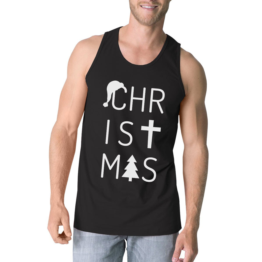 Christmas Letters Mens Black Tank Top