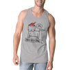 Meowy Catmas Santa Cat Is Coming Mens Grey Tank Top