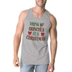 Drink Up Grinches It's Christmas Mens Grey Tank Top