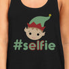 Hashtag Selfie Elf Womens Black Tank Top