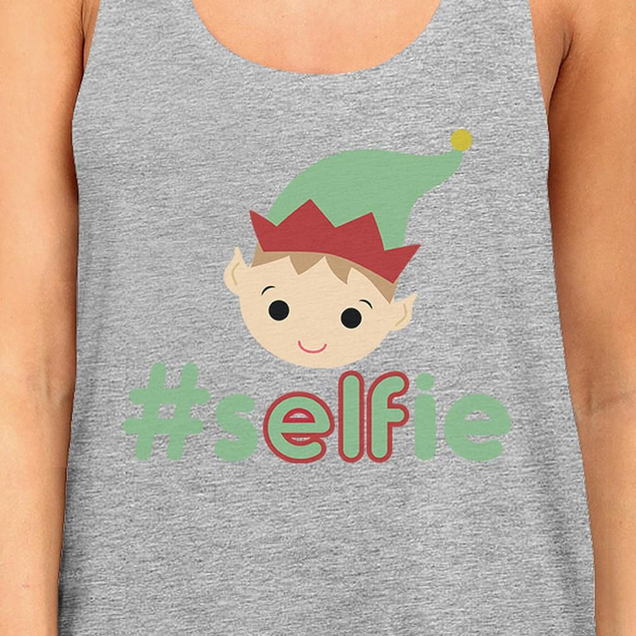 Hashtag Selfie Elf Womens Grey Tank Top