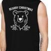 Bearry Christmas Bear Mens Black Muscle Top