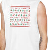 My Ugly Sweater Pattern Mens White Muscle Top