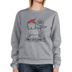 Meowy Catmas Santa Cat Is Coming Grey Sweatshirt