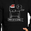Meowy Catmas Santa Cat Is Coming Black Hoodie