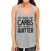 Carbs Quitter Womens Cute Racerback Tank Top Funny Gift Tank Tops