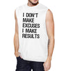 Excuses Results Mens Funny Workout Muscle Tank Top Muscle Shirt