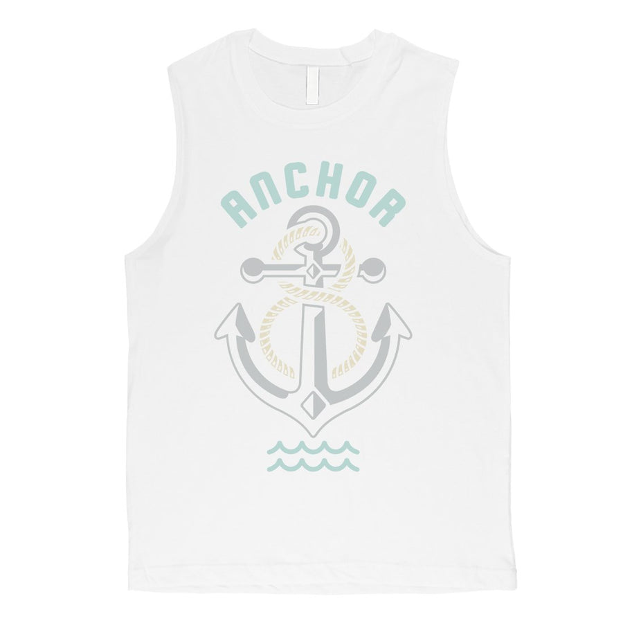 Anchor Hook Mens Vintage Design Muscle Shirt Funny Workout Tank Top
