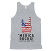 Merica Rocks Mens Funny Graphic Tank Top Gift For 4th Of July Shirt