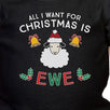All I Want For Christmas Is Ewe Baby Black Bodysuit