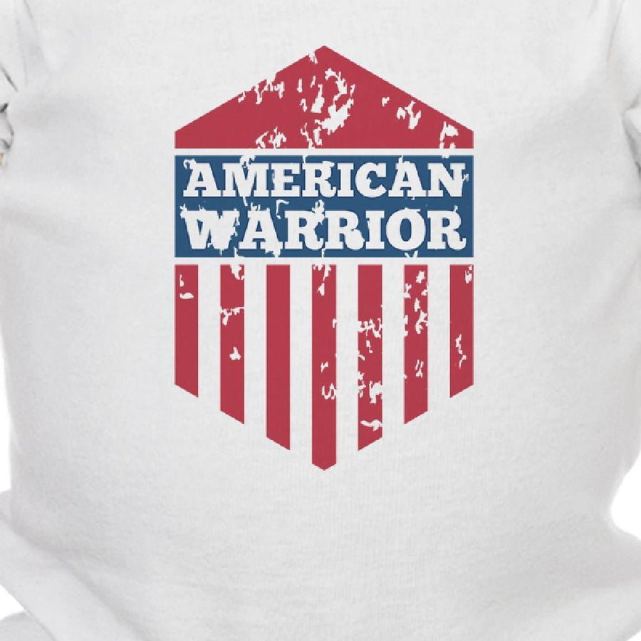 American Warrior White Baby Bodysuit Snap On Cute Baby Shower Gifts