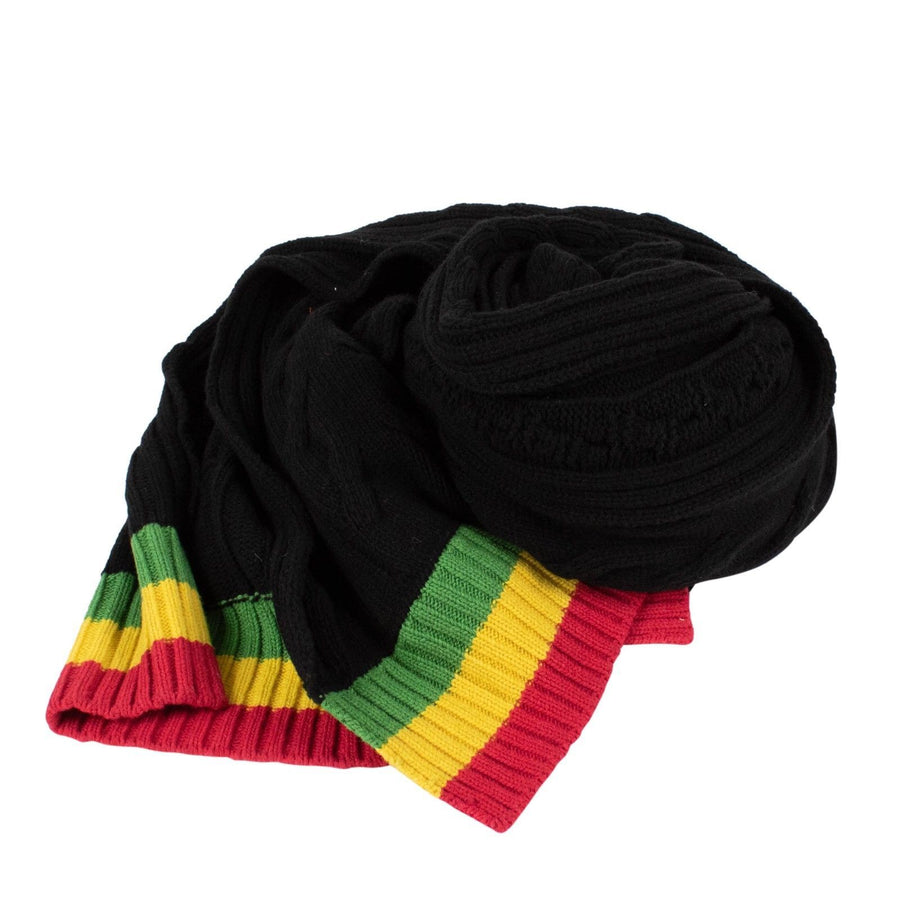 Black Cable Knit Tennis Scarf