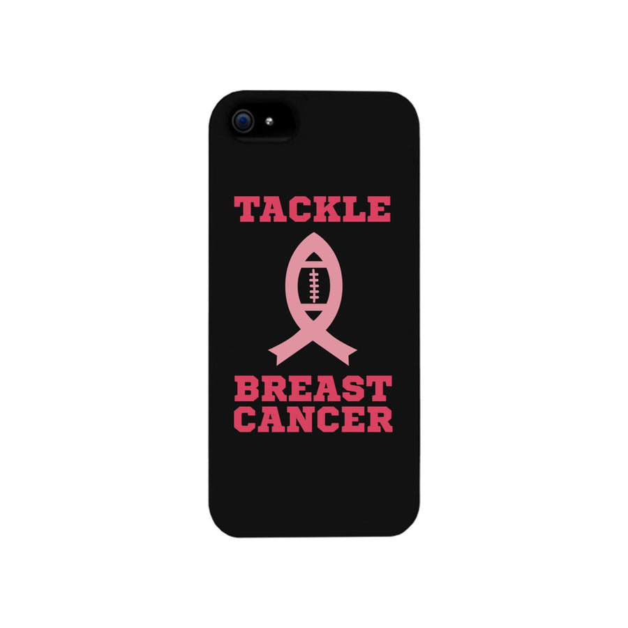 Tackle Breast Cancer Football Black Phone Case