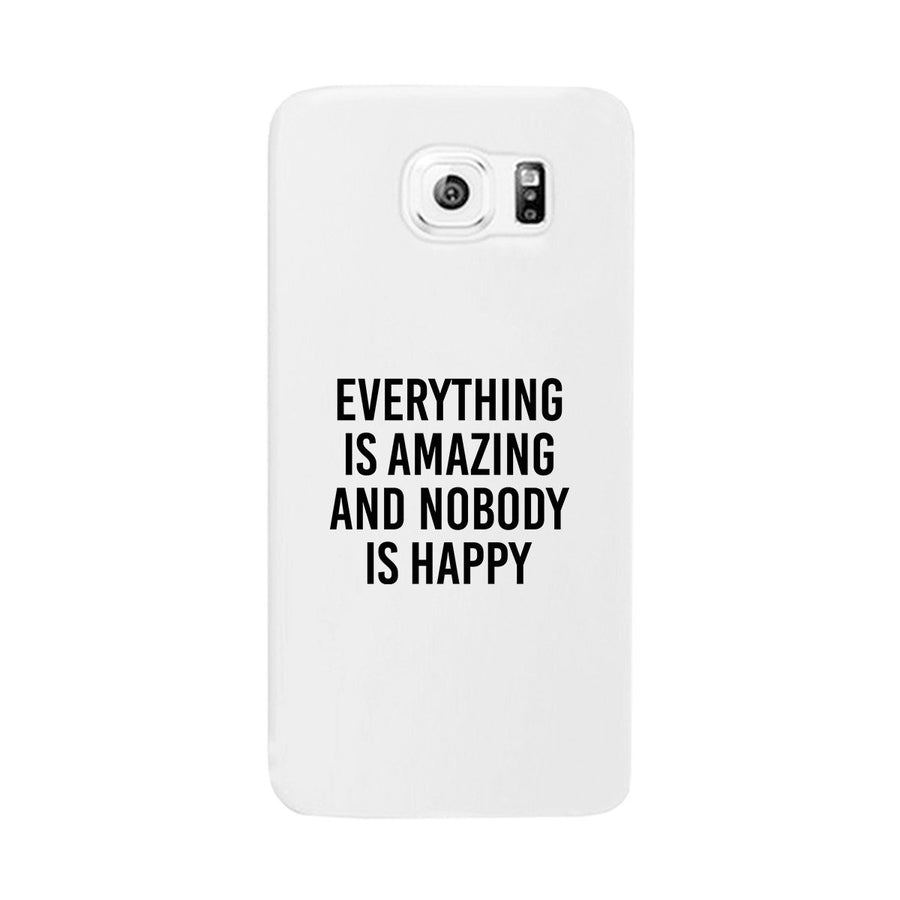 Nobody Happy White Slim Fit Cute Phone Cases For Apple, Samsung Galaxy, LG, HTC