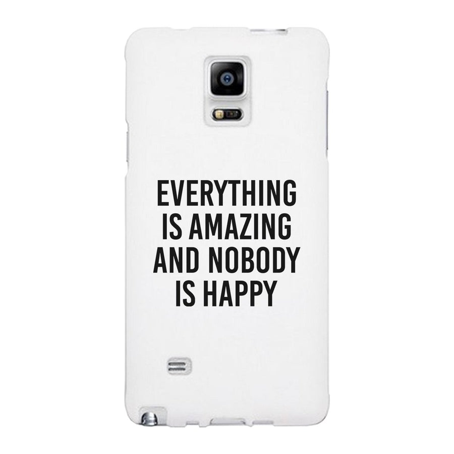 Nobody Happy White Slim Fit Cute Phone Cases For Apple, Samsung Galaxy, LG, HTC