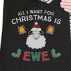 All I Want For Christmas Is Ewe Black Canvas Bags