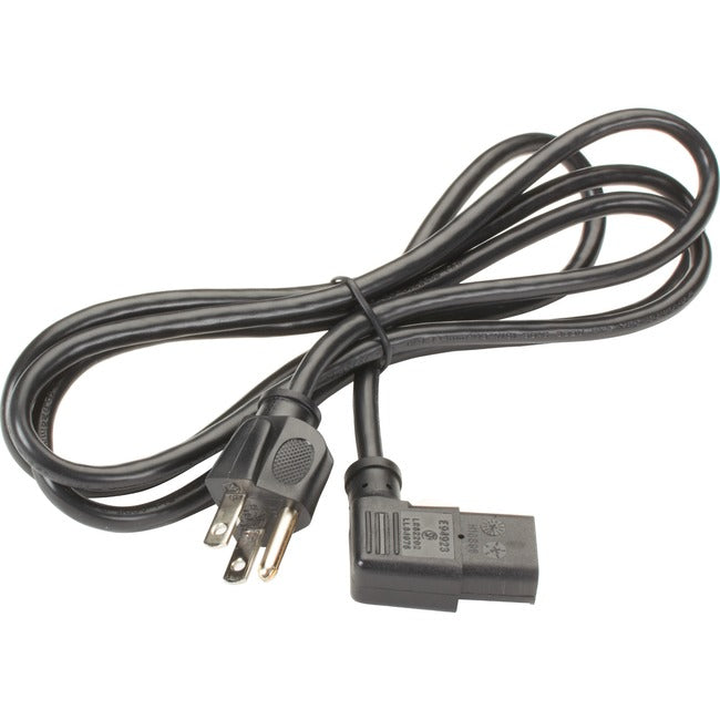 Black Box Power Cord - NEMA 5-15P to IEC-60320-C13 (Right-Angle), 6-ft.