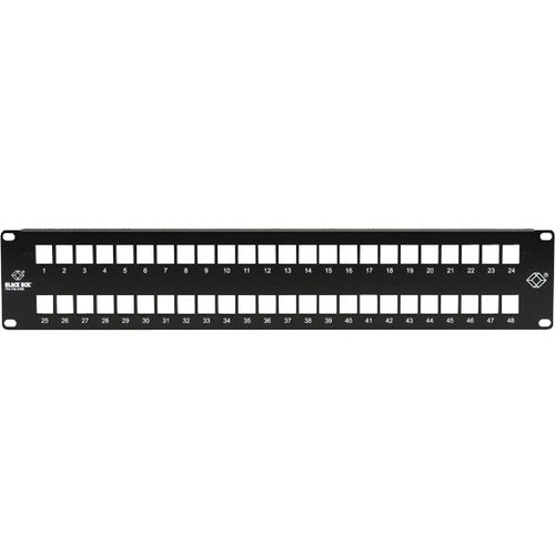 Black Box GigaStation2 High-Density Multimedia Patch Panel, 48-Port, 2U