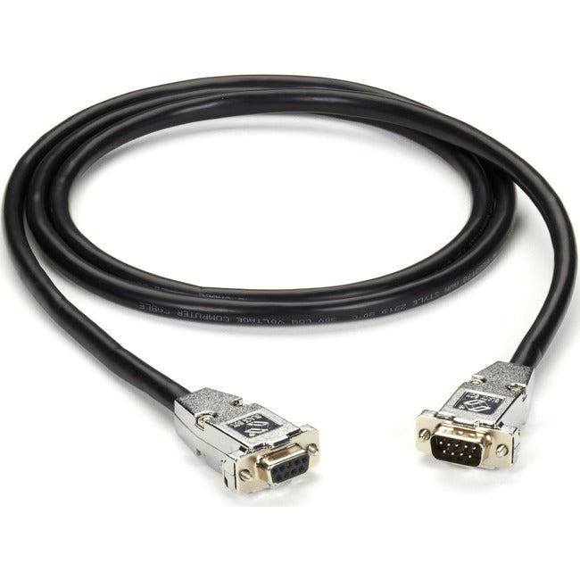 Black Box RS-232 Shielded Cable W/ Metal Hoods DB9M/F 5Ft. Black
