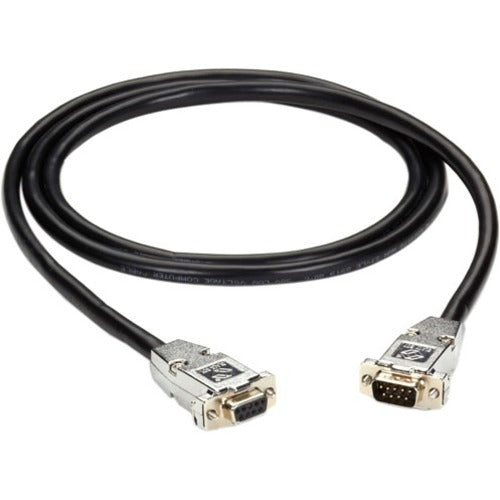Black Box RS232 Shielded Cable - Metal Hood, DB9 Male/Female, Black, 10-ft.