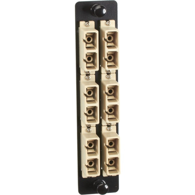 Black Box High-Density Adapter Panel, Bronze Sleeves, (6) SC Duplex Pairs, Beige