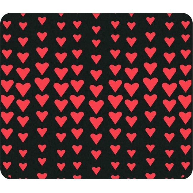 OTM Classic Prints Black Mouse Pad, Falling Red Hearts