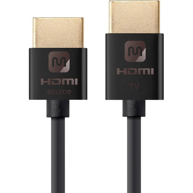 Monoprice Ultra Slim 18Gbps Active High Speed HDMI Cable, 3ft Black