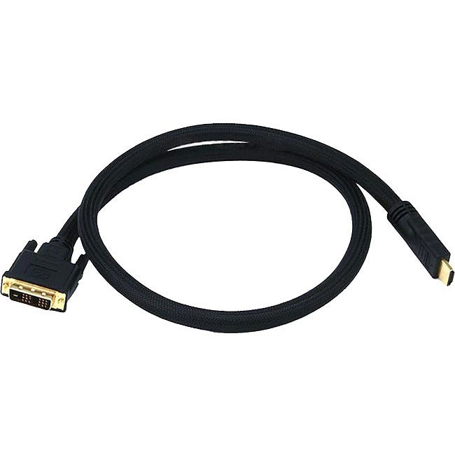 Monoprice 3ft 24AWG CL2 High Speed HDMI to DVI Adapter Cable with Net Jacket, Black