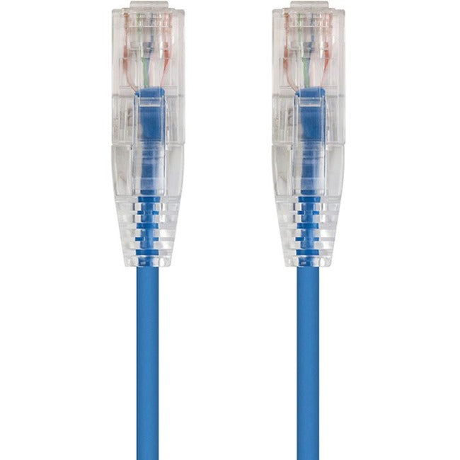 Monoprice SlimRun Cat6 28AWG UTP Ethernet Network Cable, 3ft Blue