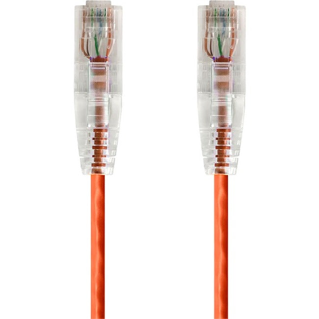Monoprice SlimRun Cat6 28AWG UTP Ethernet Network Cable, 7ft Orange