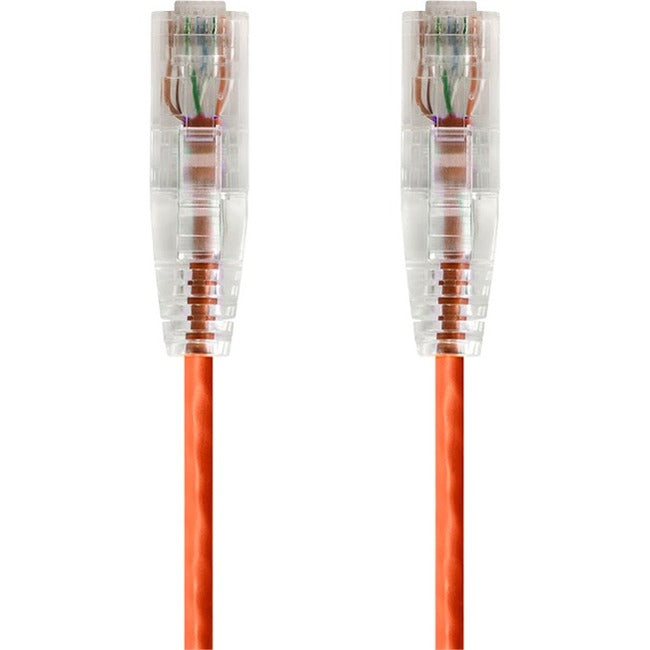 Monoprice SlimRun Cat6 28AWG UTP Ethernet Network Cable, 20ft Orange
