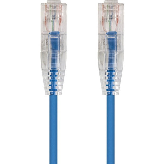 Monoprice SlimRun Cat6 28AWG UTP Ethernet Network Cable, 1ft Blue