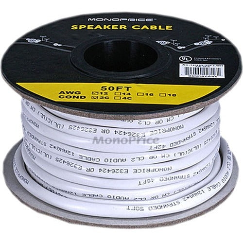Monoprice Access Series 12AWG CL2 Rated 2-Conductor Speaker Wire, 50ft