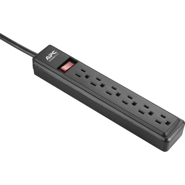 APC by Schneider Electric Power Strip 6 Outlet 2 Foot Cord 120V Black