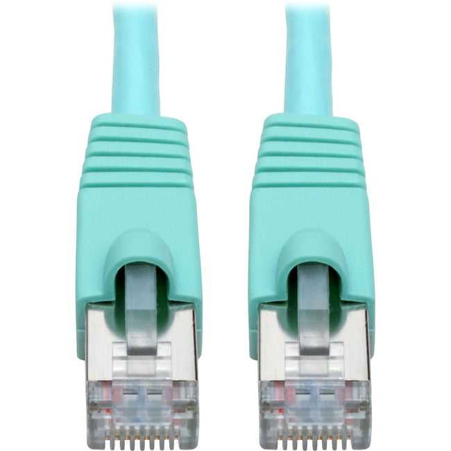 Tripp Lite Cat6a Snagless Shielded STP Patch Cable 10G, PoE, Aqua M/M 1ft